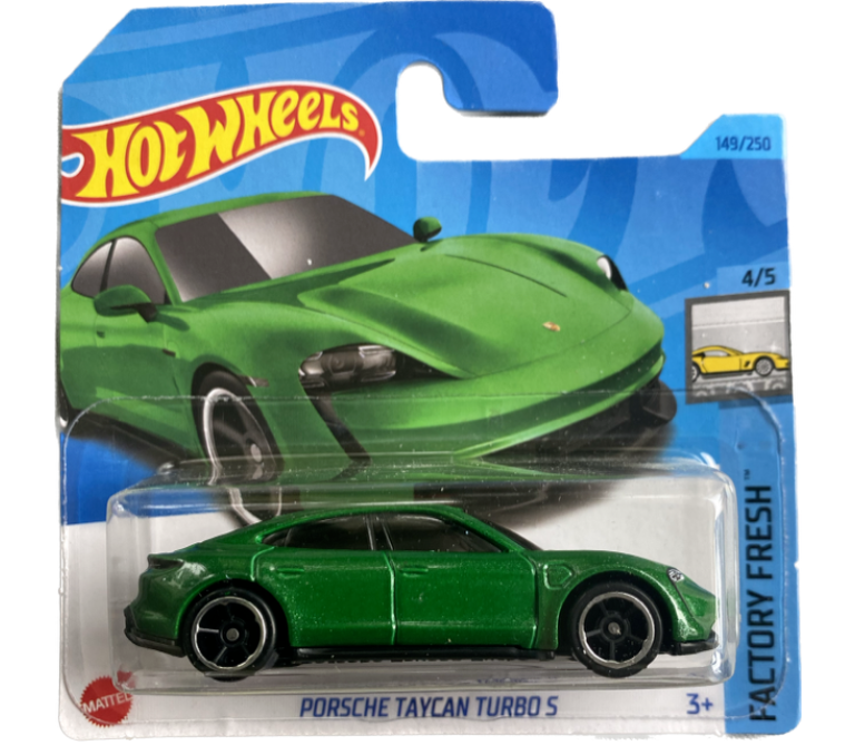 Porsche Taycan Turbo S, green Hot Wheels 1:64