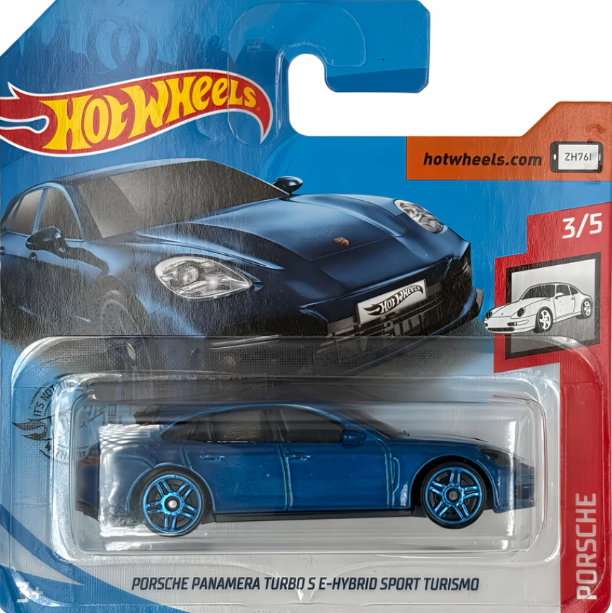 Porsche Panamera Turbo S E-Hybrid Sport Turismo, blue Hot Wheels 1:64