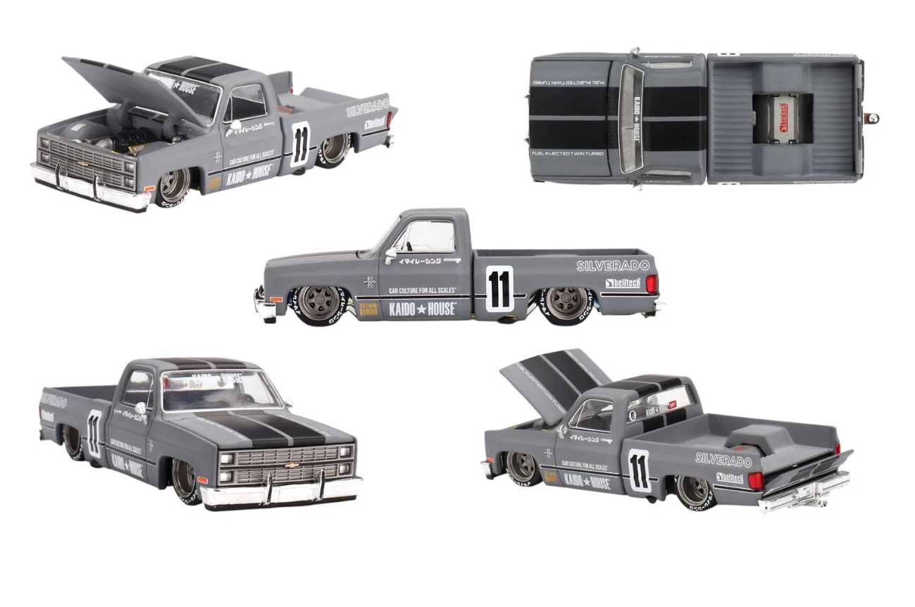 Chevrolet Silverado Kaido V2 - 1980, gray Kaido House x Mini GT 1:64