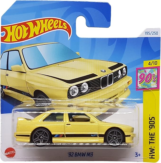 '92 BMW M3, yellow Hot Wheels 1:64
