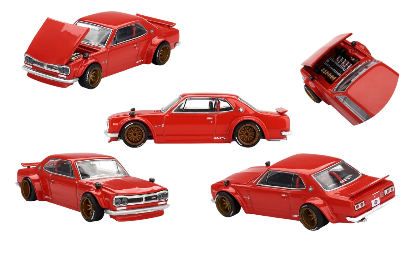 Nissan Skyline GT-R (KPGC10) Kaido Street V1 - 1969, red Kaido House x Mini GT 1:64
