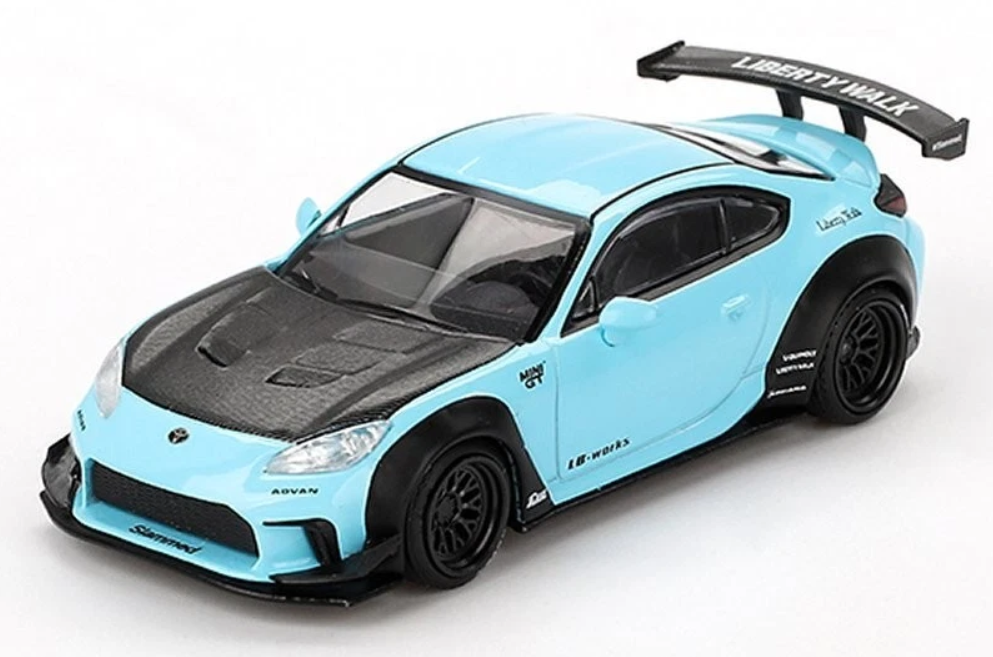 Toyota GR86 LB Works - 2024, baby blue Mini GT 1:64