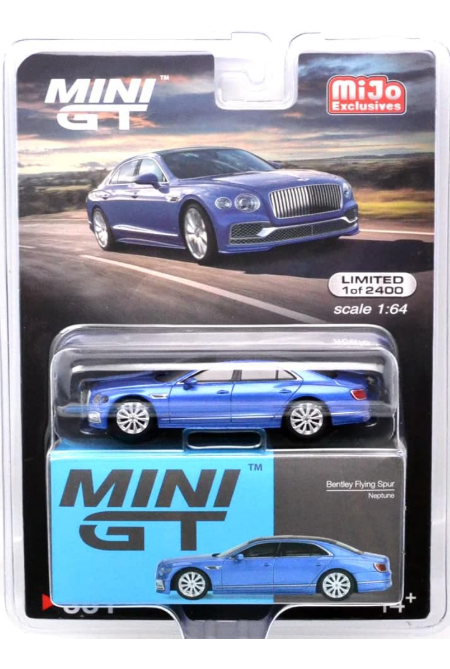 Bentley Flying Spur, blue with black roof Mini GT 1:64