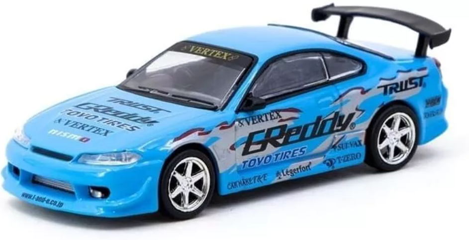 Vertex Nissan Silvia S15 *GReddy*, blue Tarmac Works 1:64