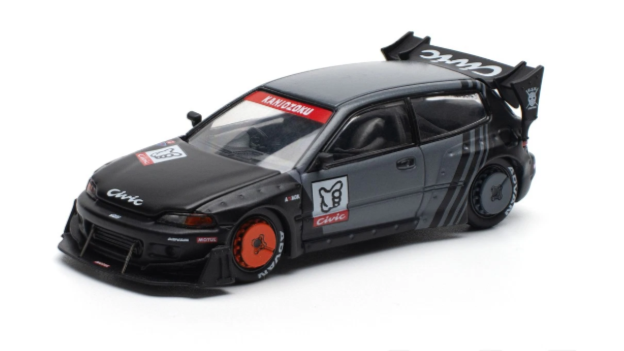 Pandem Honda Civic EG6 Kanjozoku, black/gray/red Pop Race 1:64