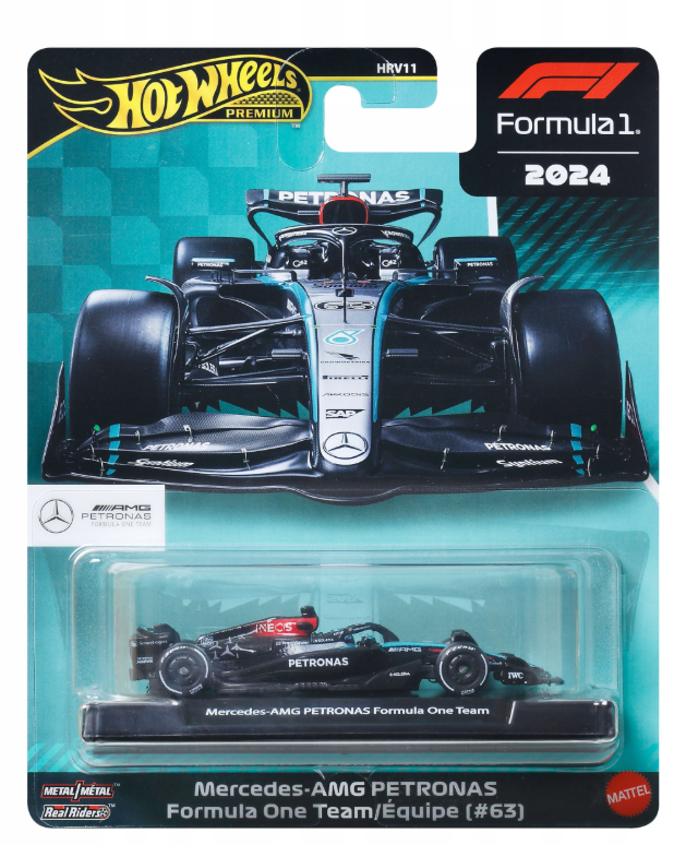 Mercedes-AMG PETRONAS Formula One Team/Equipe (#63) Hot Wheels Premium 1:64