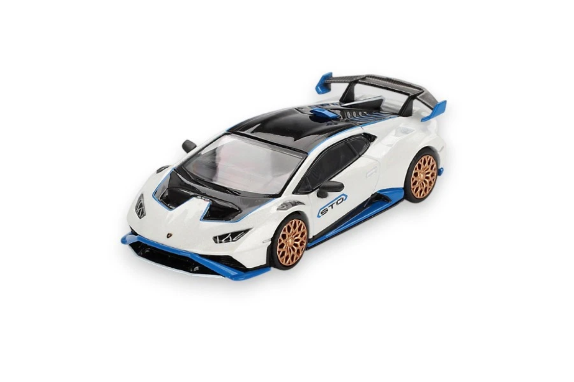 Lamborghini Huracan STO - 2023, bianco asopo Mini GT 1:64