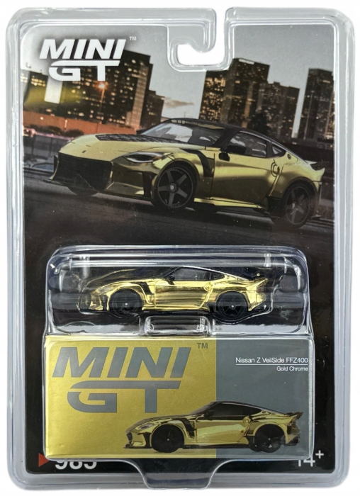 (BLISTER) Nissan Z400 VelSide FFZ400 - 2024, gold chrome Mini GT