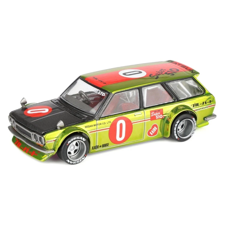 Datsun 510 Wagon OG FLO Yellow - 1969 Kaido House x Mini GT 1:64