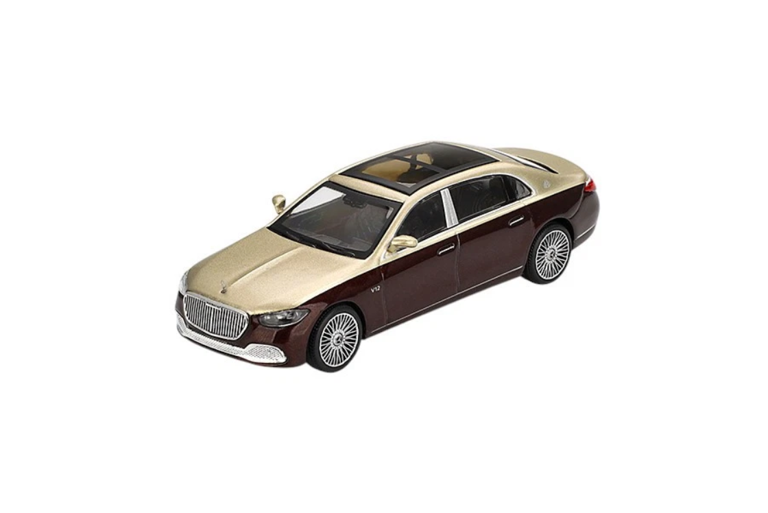 Mercedes-Maybach S680 - 2024, gold/dark red metallic Mini GT 1:64