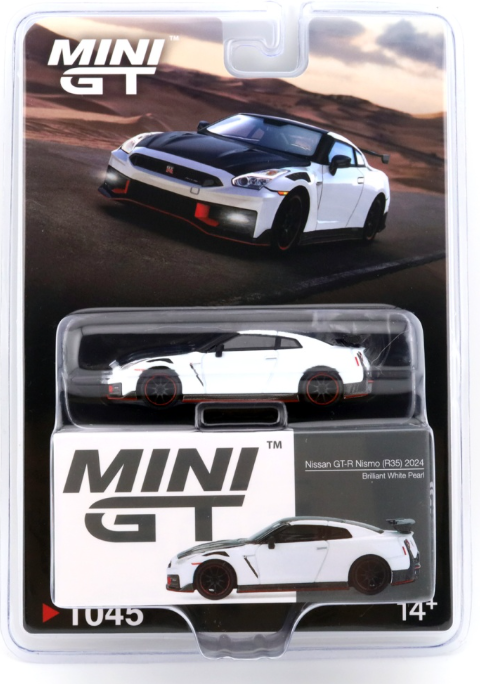 (BLISTER) Nissan GT-R Nismo (R35) - 2024, brilliant white pearl Mini GT 1:64