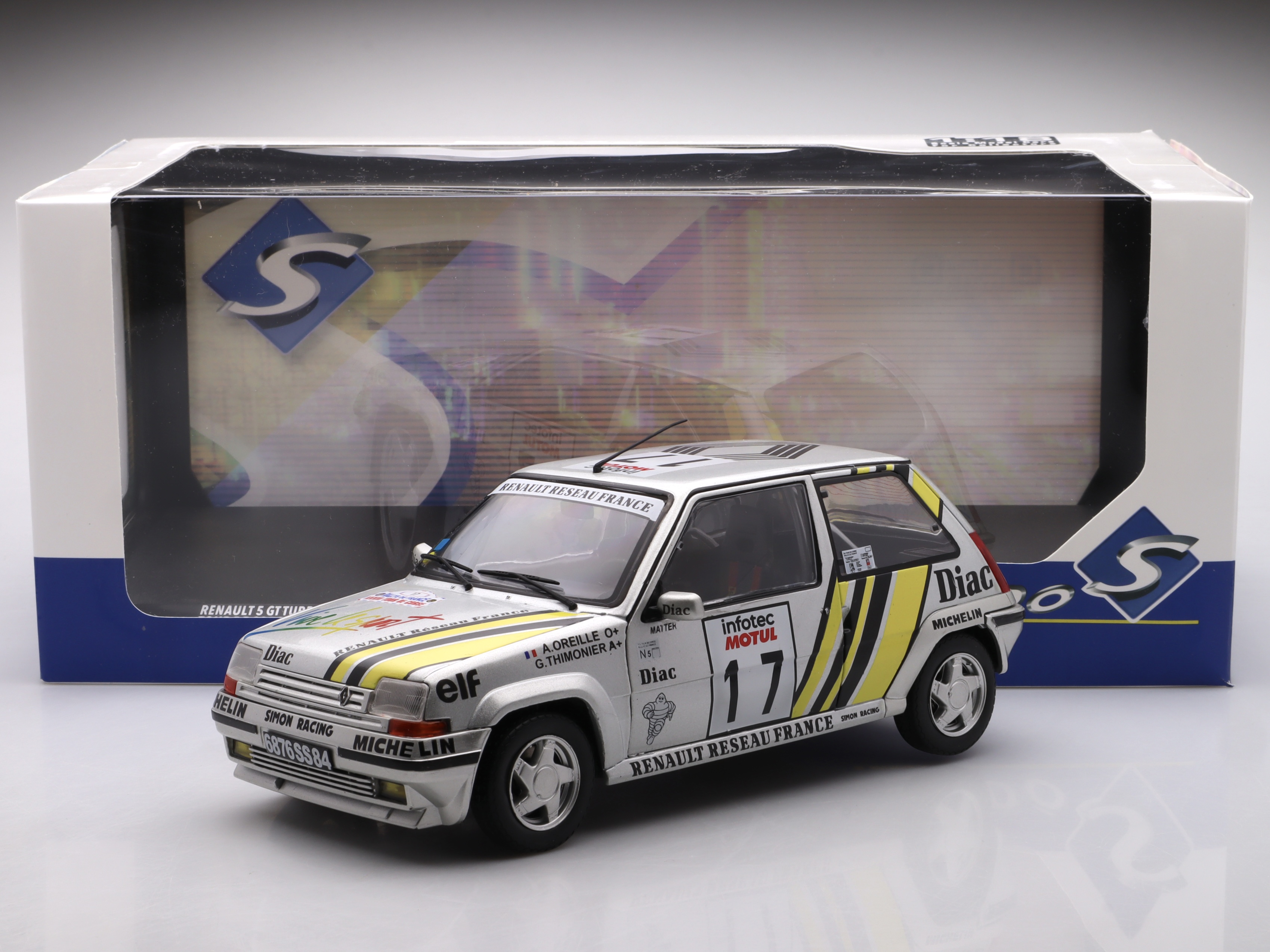 Renault 5 GT Turbo MK2 #17 A. Oreille Tour De Course - 1989, silver Solido 1:18