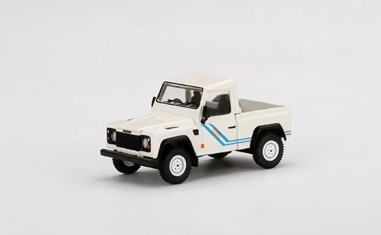 Land Rover Defender 90 Pickup, white Mini GT 1:64