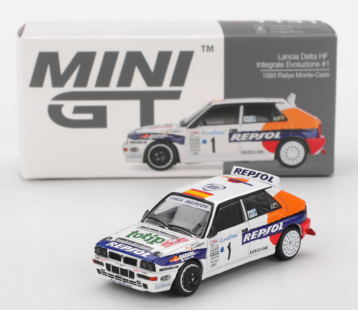 Lancia Delta HF Integrale Evoluzione #1 Rally Monte Carlo - 1993 Mini GT 1:64