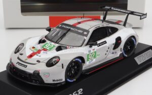 PORSCHE 911 991-2 RSR-19 4.2L TEAM PORSCHE GT N 92 24h LE MANS 2022 MICHAEL CHRISTENSEN - KEVIN ESTRE - LAURENS VANTHOOR WHITE GREY RED SPARK- 1:43